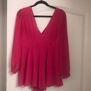Hot Pink Silk Romper